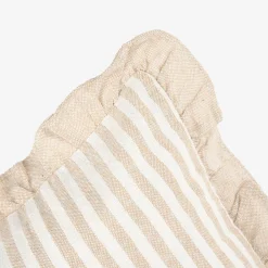 Funda de cojín de algodón volante rayas beige Timoti 45x45cm^Casa Viva Sale
