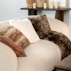 Funda de cojín de franela marrón Yakutia 45x45cm^Casa Viva