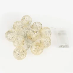 Guirnalda de luces con 10 bolas LED plateadas^Casa Viva Clearance