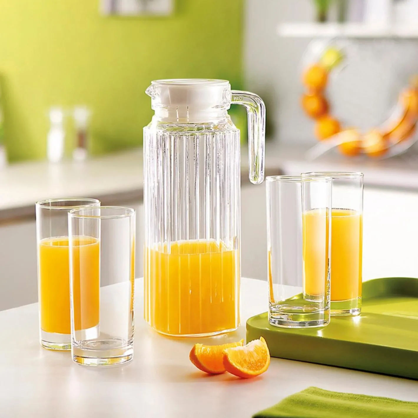 Jarra de agua de cristal con tapa Quadro 1,1L^Casa Viva Best