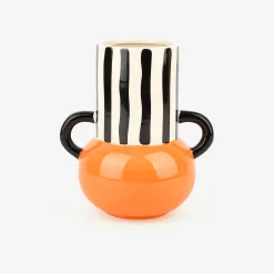 Jarrón de cerámica rayas Gadiel 18cm^Casa Viva Discount