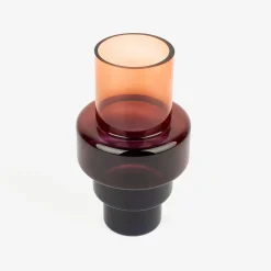 Jarrón de cristal ámbar Ø12x24cm^Casa Viva Outlet