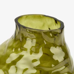 Jarrón de cristal verde Biras 21x15x25cm^Casa Viva Best