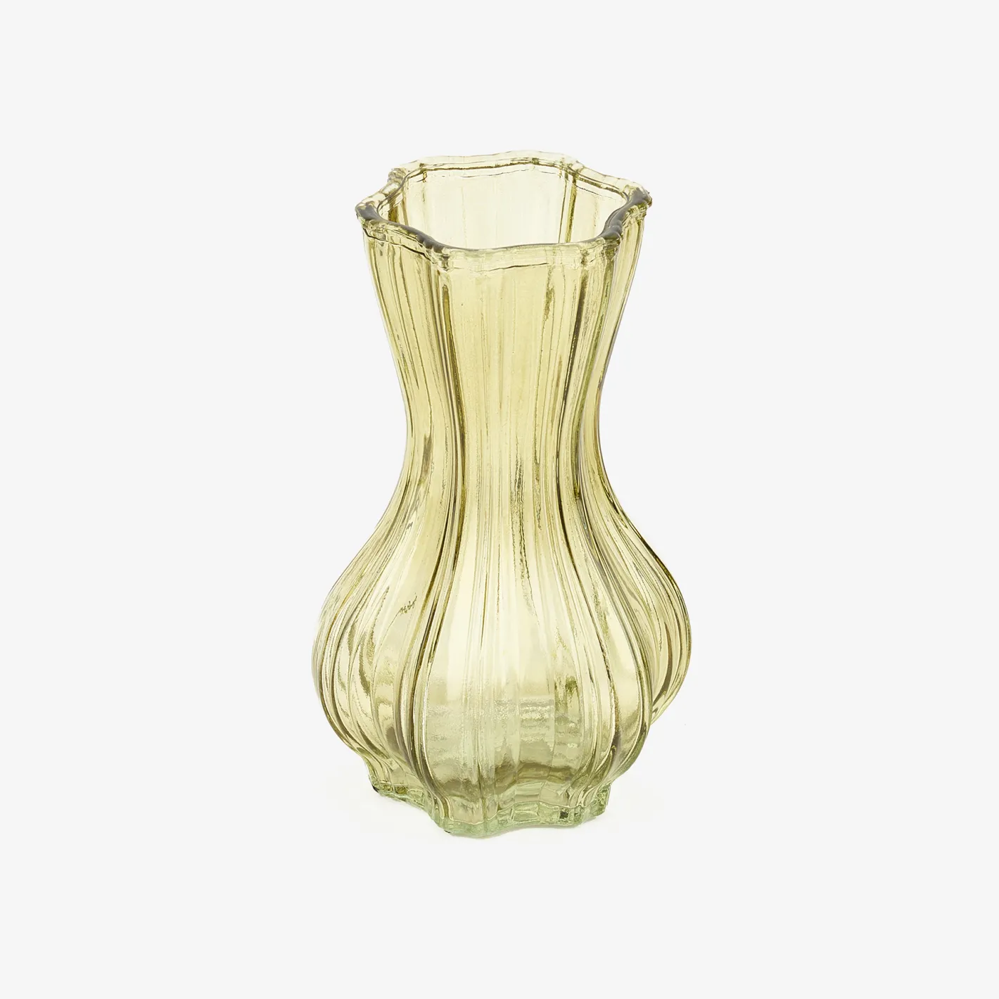 Jarrón de cristal verde Dalmar Ø13x20cm^Casa Viva Discount