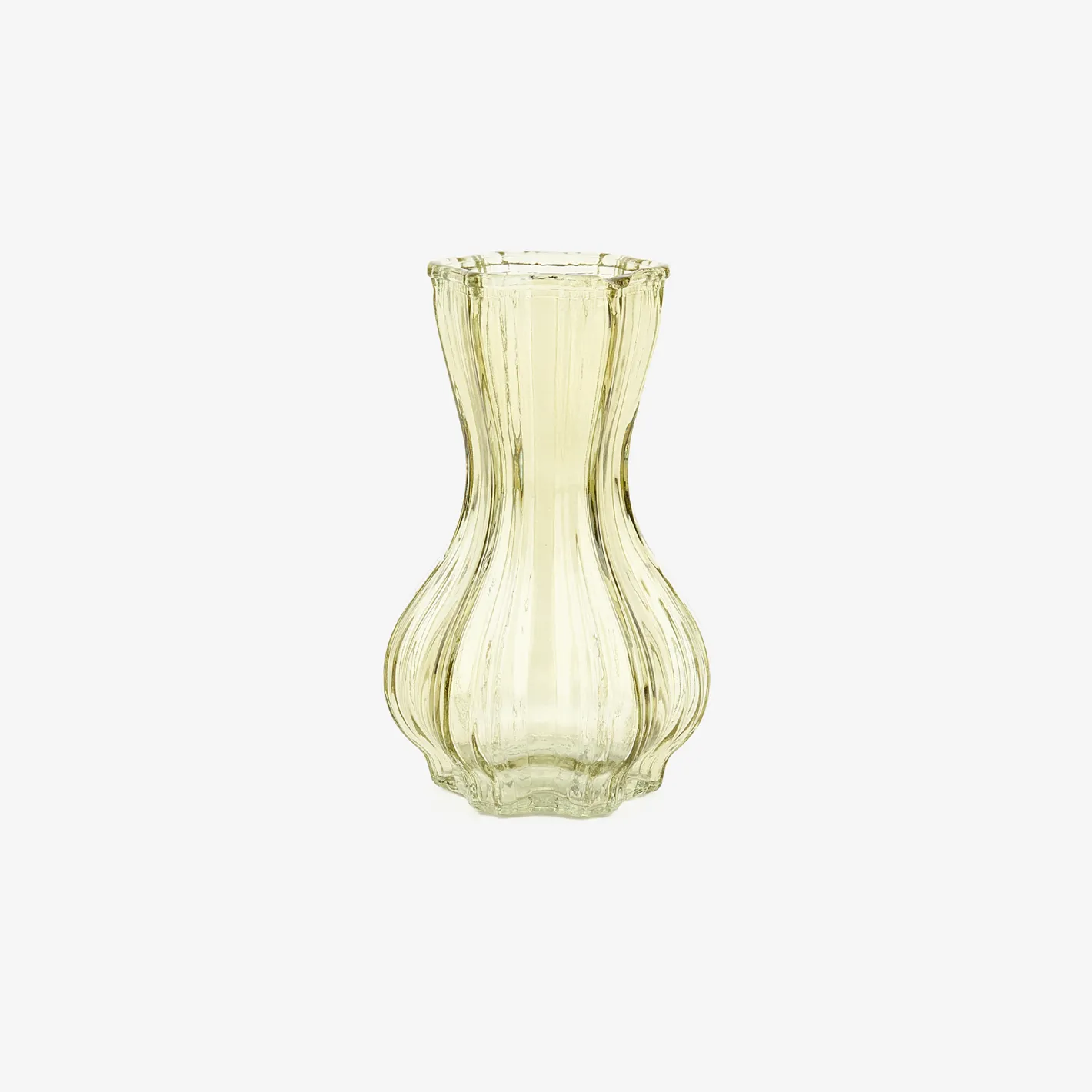 Jarrón de cristal verde Dalmar Ø9x15cm^Casa Viva Outlet