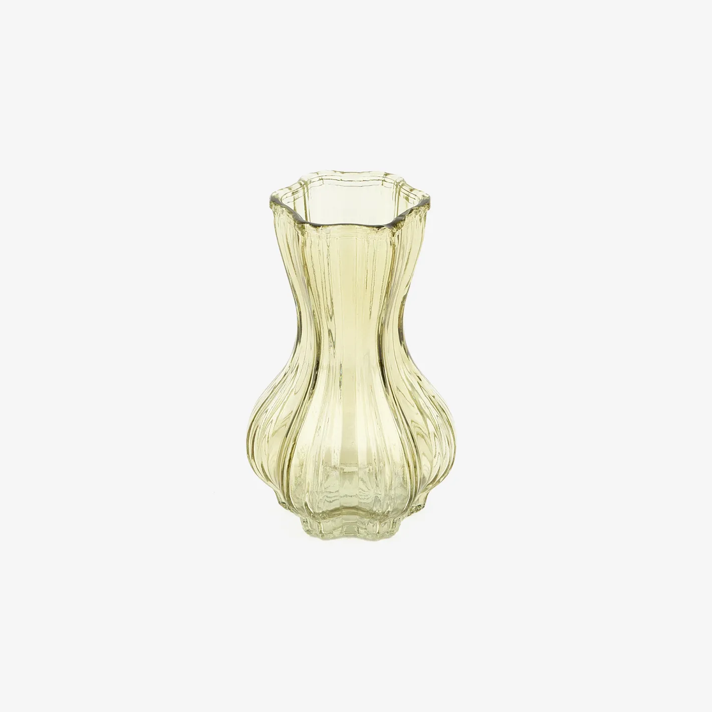 Jarrón de cristal verde Dalmar Ø9x15cm^Casa Viva Outlet