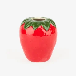 Jarrón de dolomita rojo Fresa Ø10x8cm^Casa Viva New