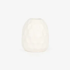 Jarrón de gres blanco Simón Ø9x10cm^Casa Viva Best