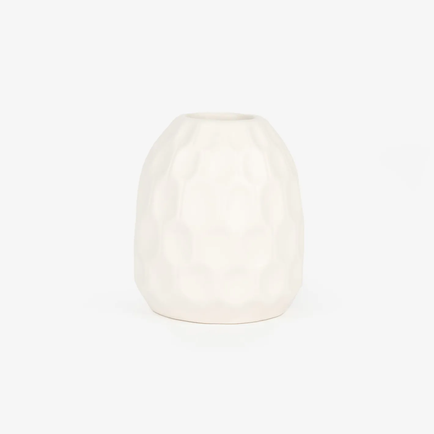 Jarrón de gres blanco Simón Ø9x10cm^Casa Viva Best