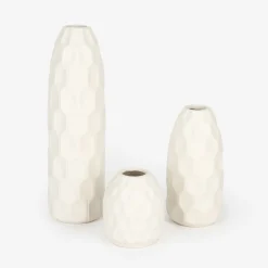 Jarrón de gres blanco Simón Ø9x10cm^Casa Viva Best