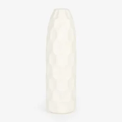 Jarrón de gres blanco Simón Ø9x31cm^Casa Viva Online