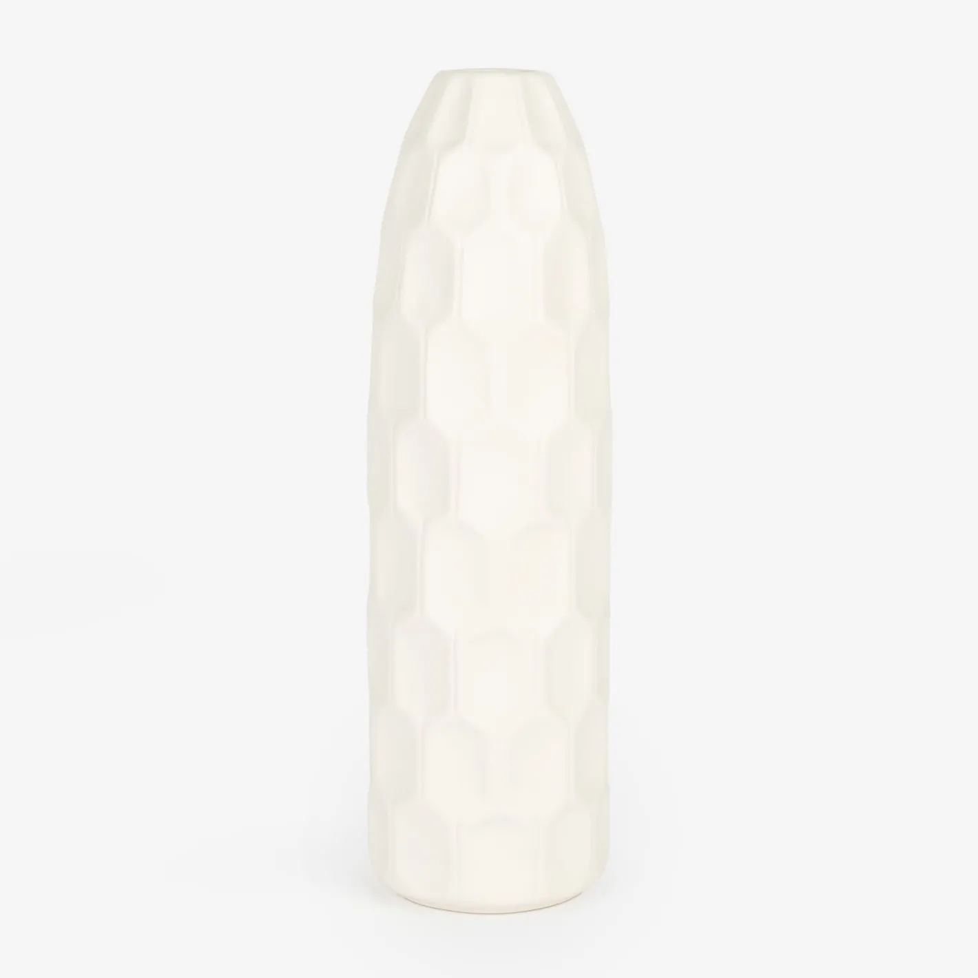 Jarrón de gres blanco Simón Ø9x31cm^Casa Viva Online