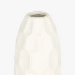 Jarrón de gres blanco Simón Ø9x31cm^Casa Viva Online