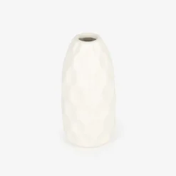 Jarrón de gres blanco Simón Ø9x19cm^Casa Viva Outlet