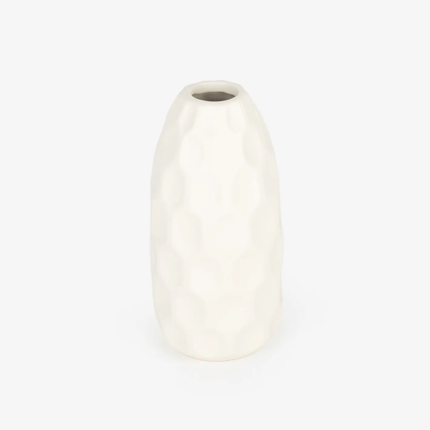 Jarrón de gres blanco Simón Ø9x19cm^Casa Viva Outlet