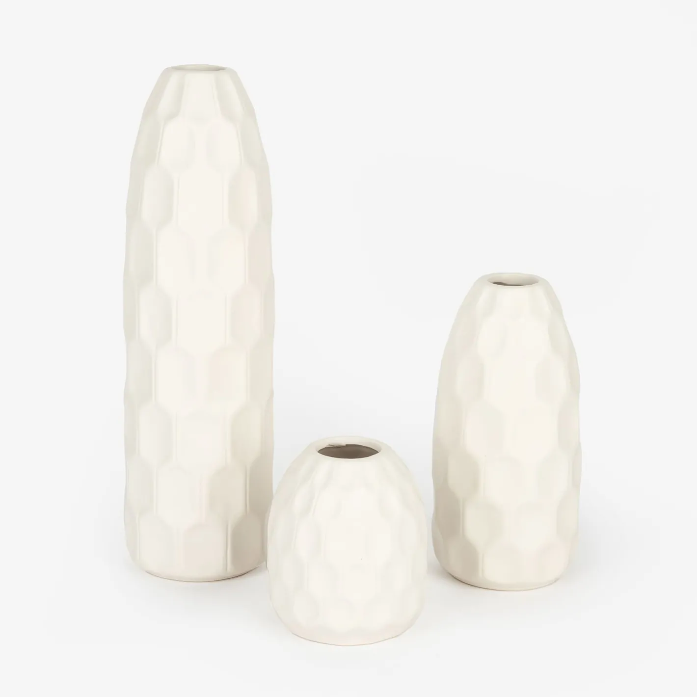 Jarrón de gres blanco Simón Ø9x19cm^Casa Viva Outlet