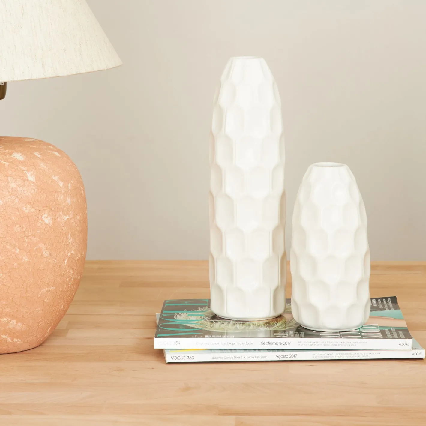 Jarrón de gres blanco Simón Ø9x19cm^Casa Viva Outlet