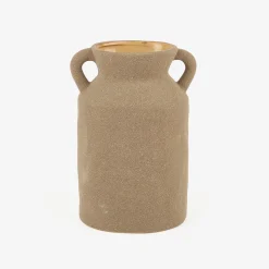 Jarrón de porcelana con asas topo Baru 14,5x9,5x21,3cm^Casa Viva Discount