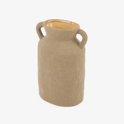 Jarrón de porcelana con asas topo Baru 14,5x9,5x21,3cm^Casa Viva Discount