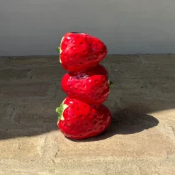 Jarrón rojo Fresa Ø11x20cm^Casa Viva Online