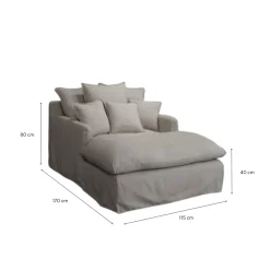 Loveseat crema Benedetta 115x170cm Clau&Chloe^Casa Viva Outlet