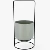 Macetero verde con soporte de acero pintado Gus Ø18x39cm^Casa Viva