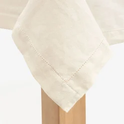 Mantel de algodón beige Vainica 140x140cm^Casa Viva Discount