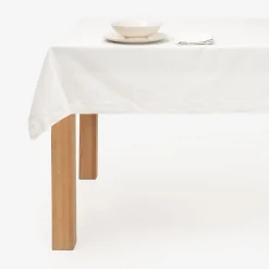 Mantel de algodón blanco Vainica Ø160cm^Casa Viva