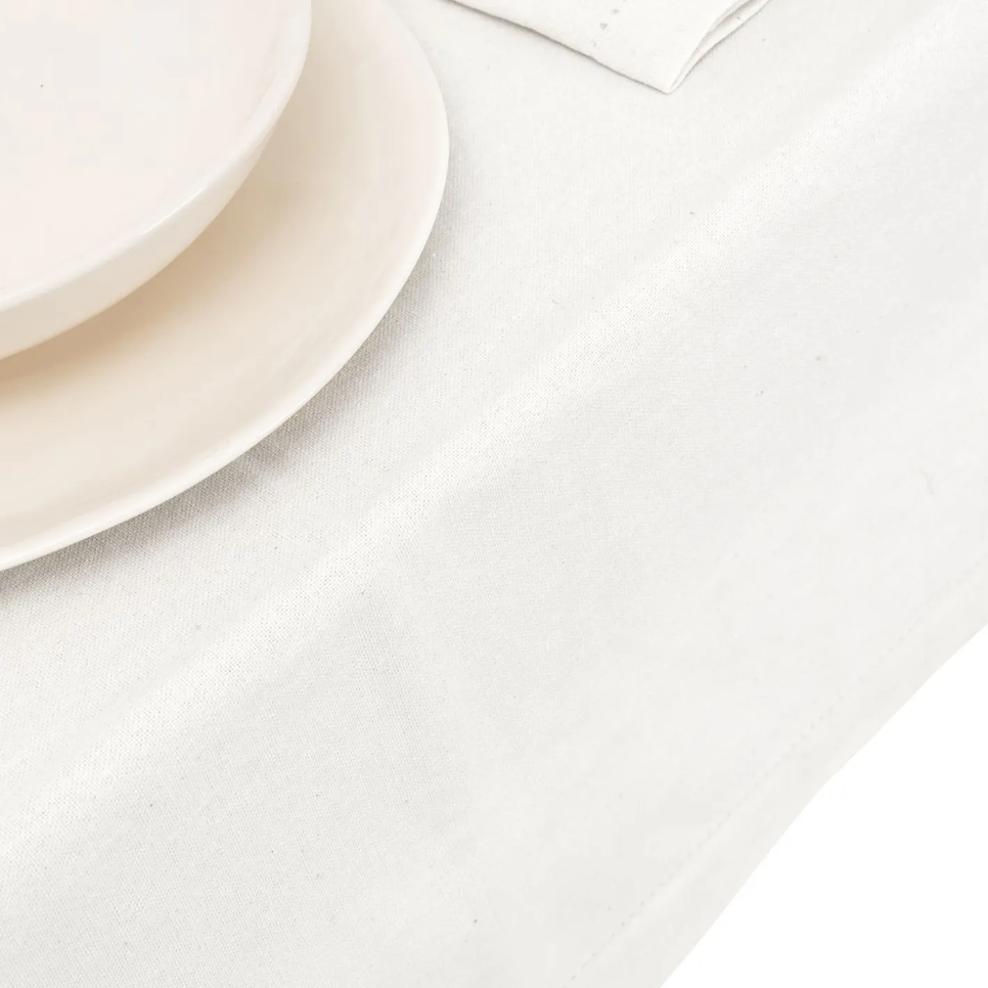 Mantel de algodón blanco Vainica Ø160cm^Casa Viva