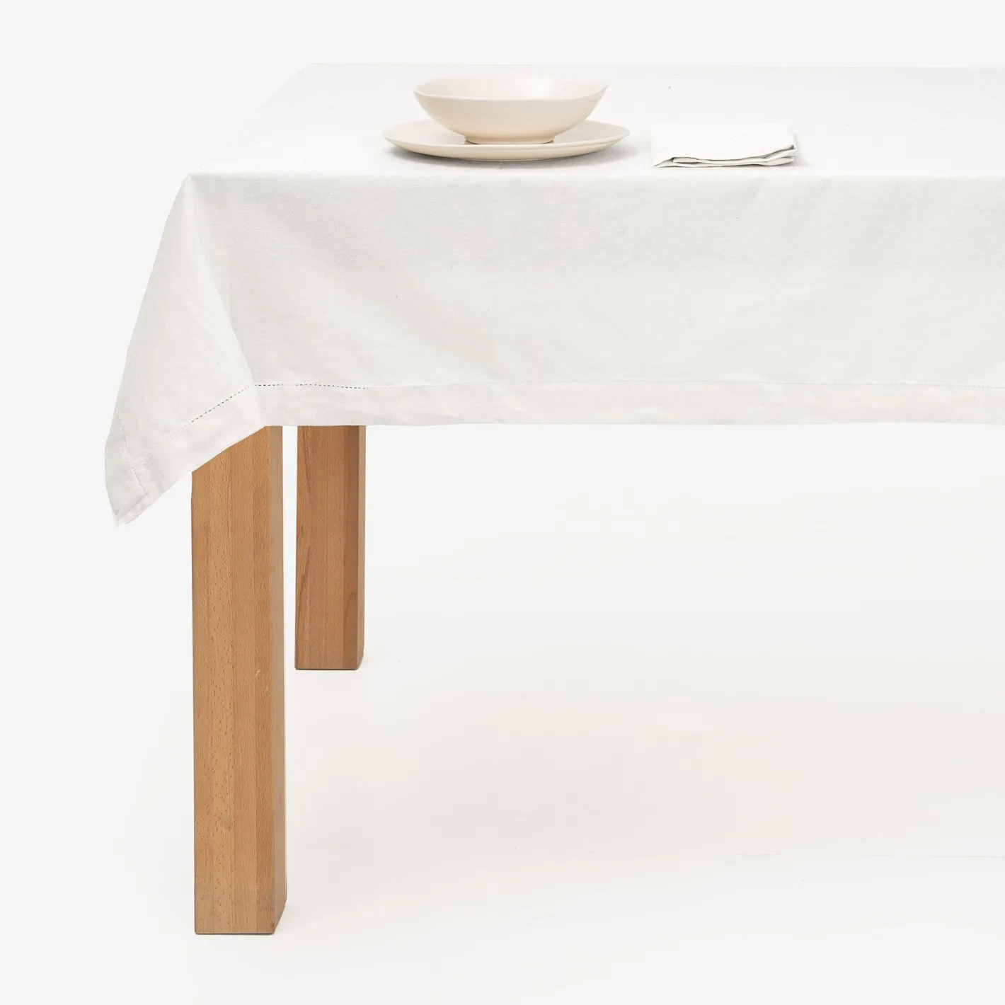 Mantel de algodón blanco Vainica 140x140cm^Casa Viva Best