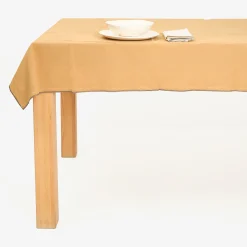 Mantel de algodón con flecos mostaza 140x250cm^Casa Viva Online