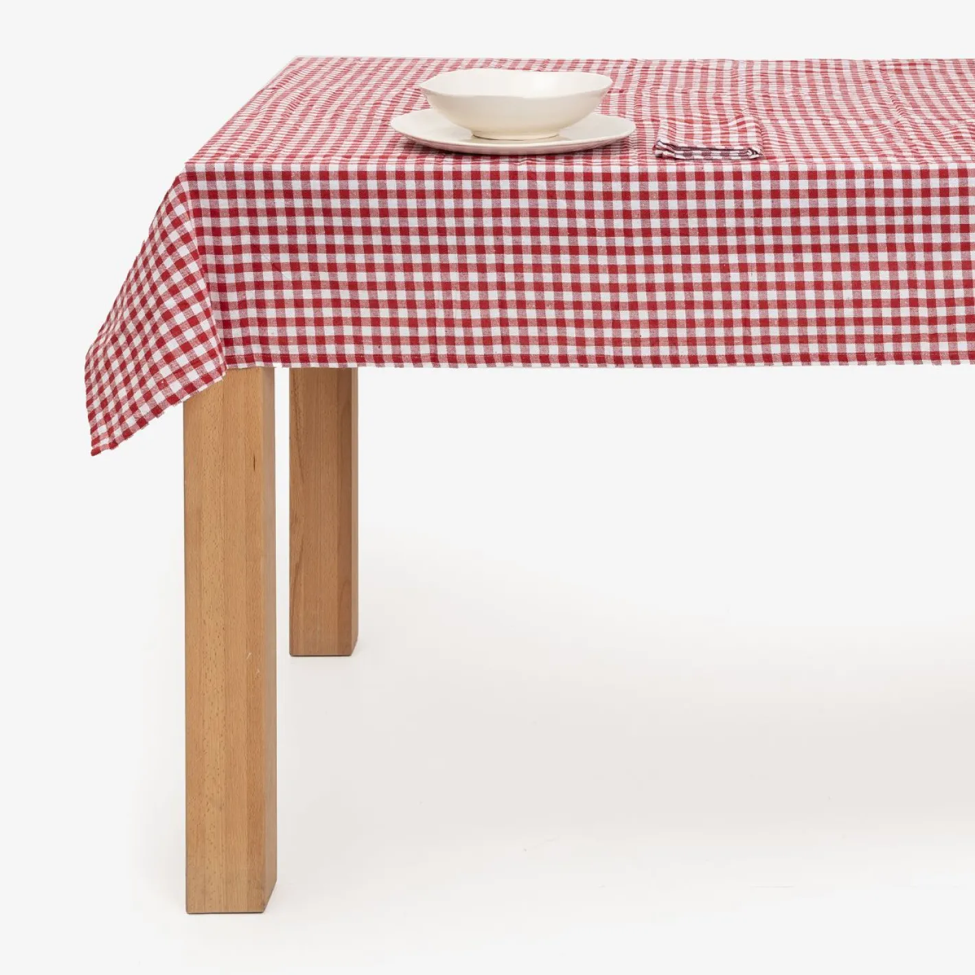Mantel de algodón rojo Vichy 150x200cm^Casa Viva Clearance