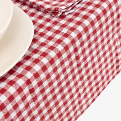 Mantel de algodón rojo Vichy 150x200cm^Casa Viva Clearance