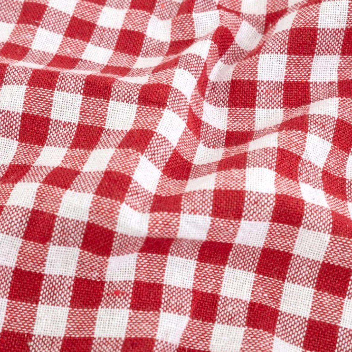 Mantel de algodón rojo Vichy 150x200cm^Casa Viva Clearance