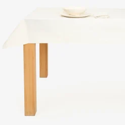 Mantel de algodón y poliéster beige Faura 140x250cm^Casa Viva Discount