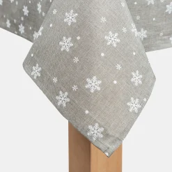 Mantel de Navidad gris Copos de nieve 150x250cm^Casa Viva