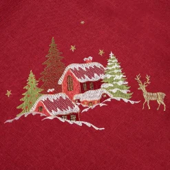 Mantel rojo bordado Pueblo 150x250cm^Casa Viva Sale