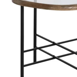 Mesa auxiliar de madera y metal 61x50x53cm^Casa Viva