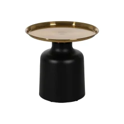 Mesa auxiliar de metal negra y dorada Ø50x47,50cm^Casa Viva Discount