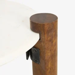 Mesa auxiliar de mármol y madera Houston Ø40x50cm Clau&Chloe^Casa Viva Outlet