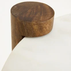 Mesa auxiliar de mármol y madera Houston Ø40x50cm Clau&Chloe^Casa Viva Outlet