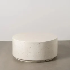 Mesa de centro de fibra de magnesio blanca Milo Ø90x40cm^Casa Viva Sale