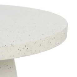 Mesa de centro de fibra de magnesio blanca Milo Ø80x38cm^Casa Viva Discount