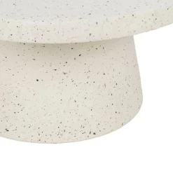 Mesa de centro de fibra de magnesio blanca Milo Ø80x38cm^Casa Viva Discount