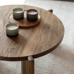 Mesa de centro de madera de mango Polanco Ø80x35cm Clau&Chloe^Casa Viva Hot