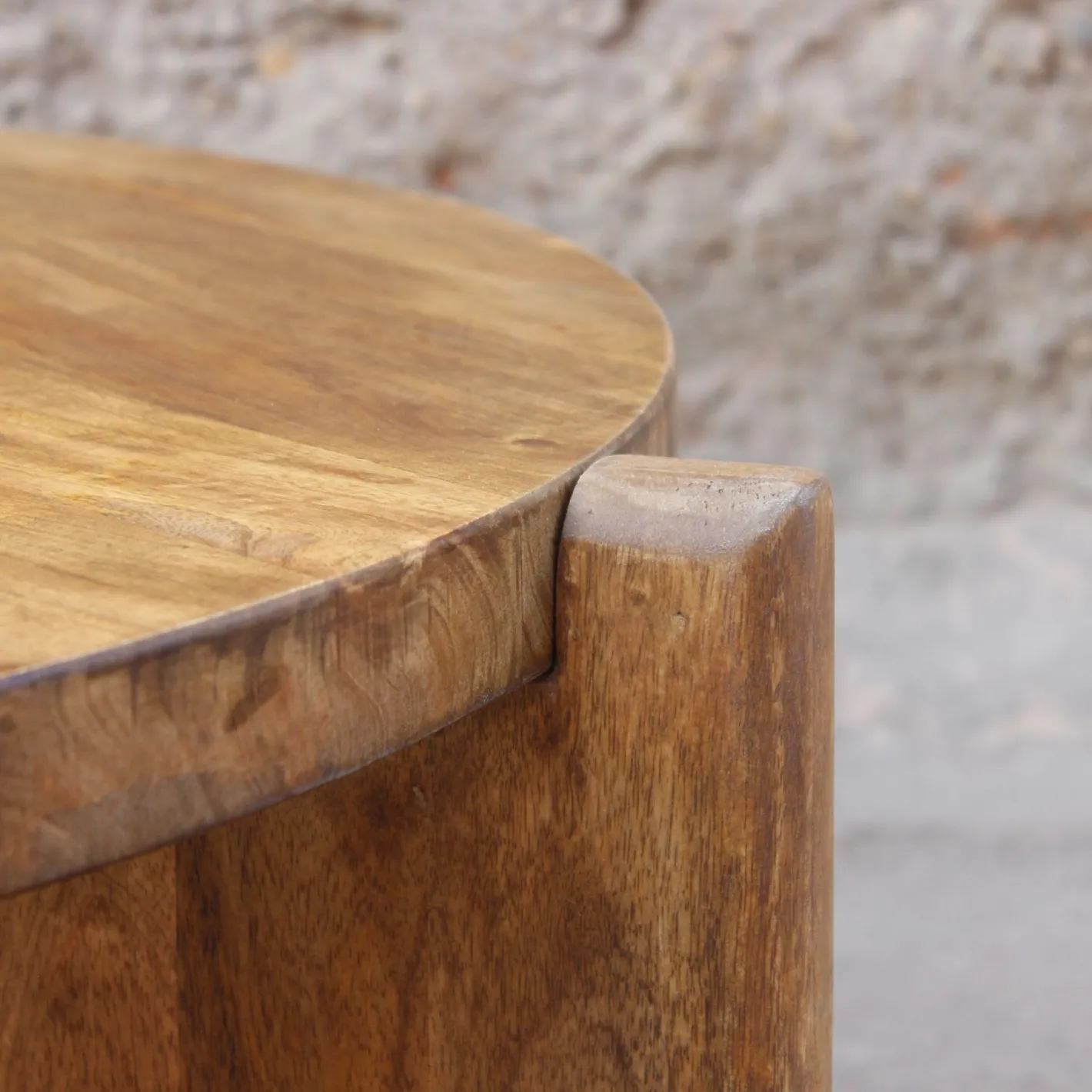 Mesa de centro de madera de mango Polanco Ø80x35cm Clau&Chloe^Casa Viva Hot