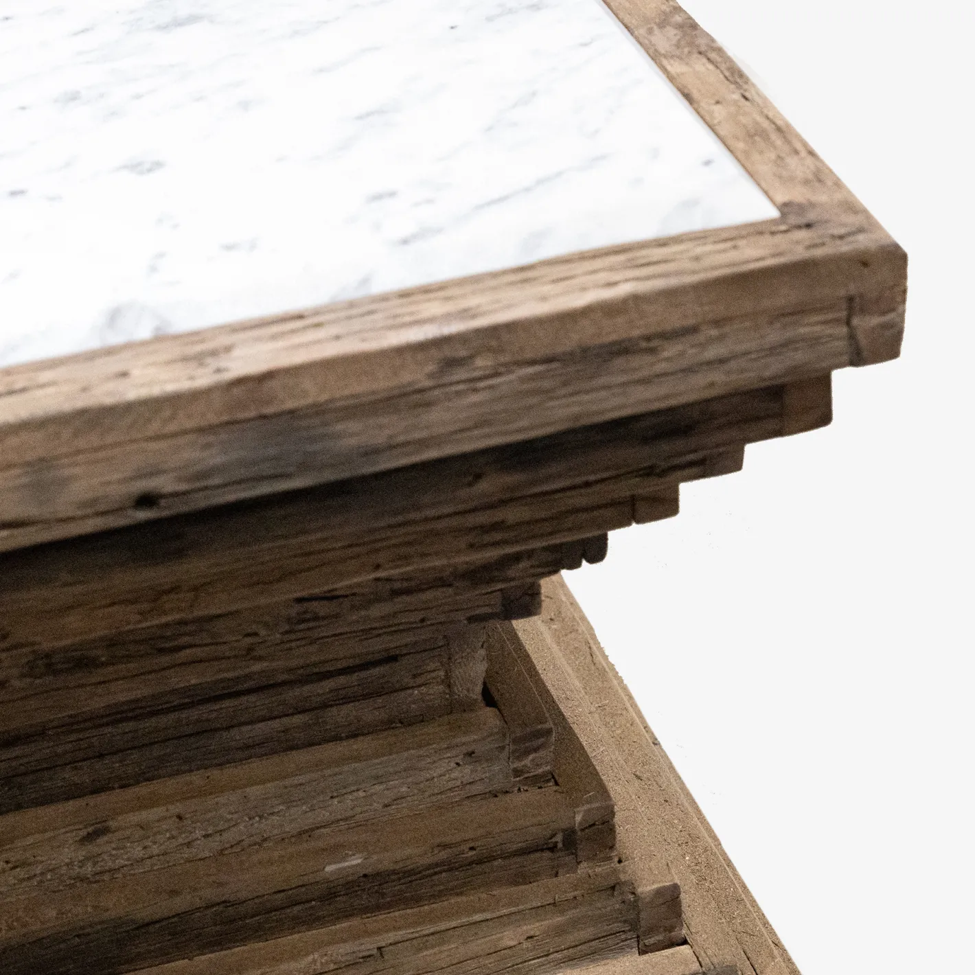 Mesa de centro de madera de olmo reciclada Pisco 100x100x45cm^Casa Viva Outlet