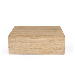 Mesa de centro de mármol Travertine 54x54x19cm Clau&Chloe^Casa Viva Discount