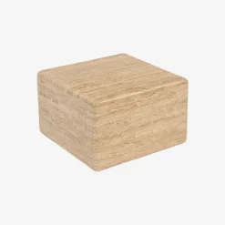 Mesa de centro de mármol Travertine 39x39x25cm Clau&Chloe^Casa Viva