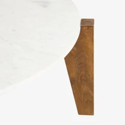 Mesa de centro de mármol y madera Berlín Ø90x45 Clau&Chloe^Casa Viva Online